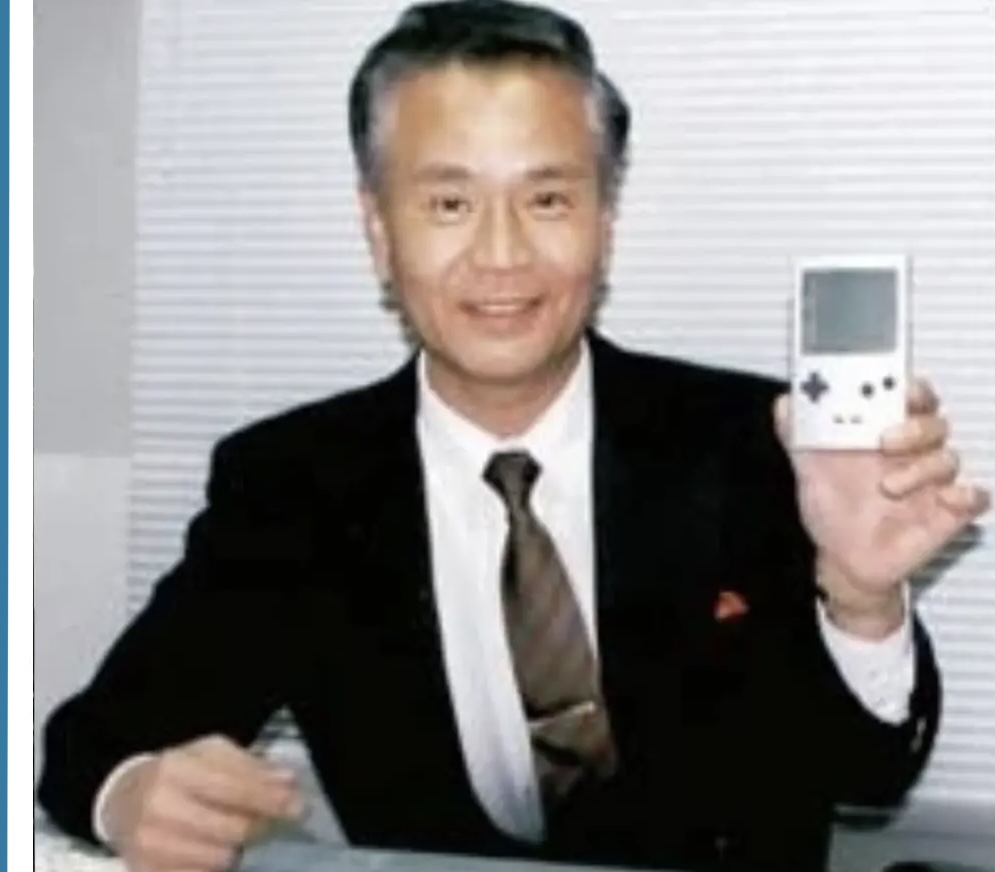 Gunpei Yokoi with Gameboy Pocket