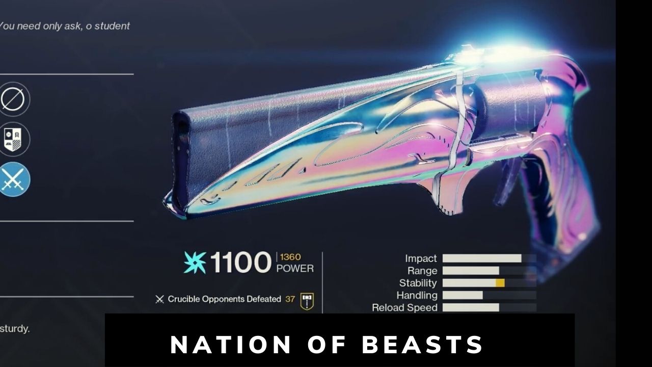 Nation of Beasts Destiny 2 Hand Cannon