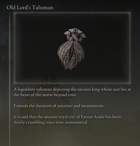 Elden Ring Old Lord's Talisman