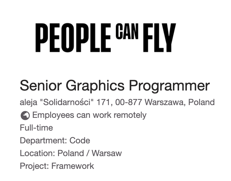 people can fly project framework