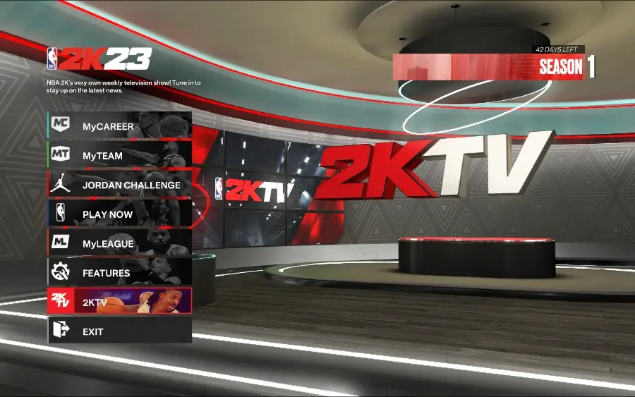 The image shows the menu where you can pick 2KTV