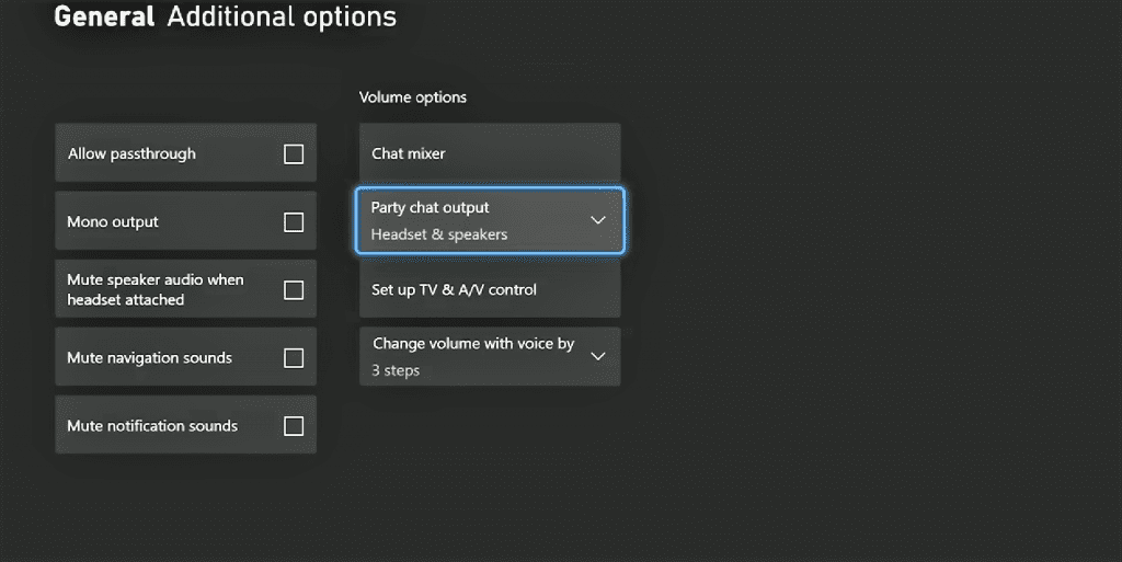 Additional Settings For Xbox