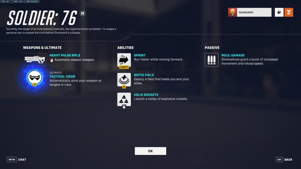 Soldier 76's Weapon and Abilities