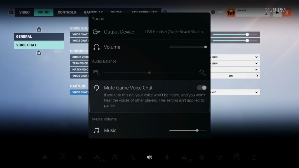 Sound Setting On PS5