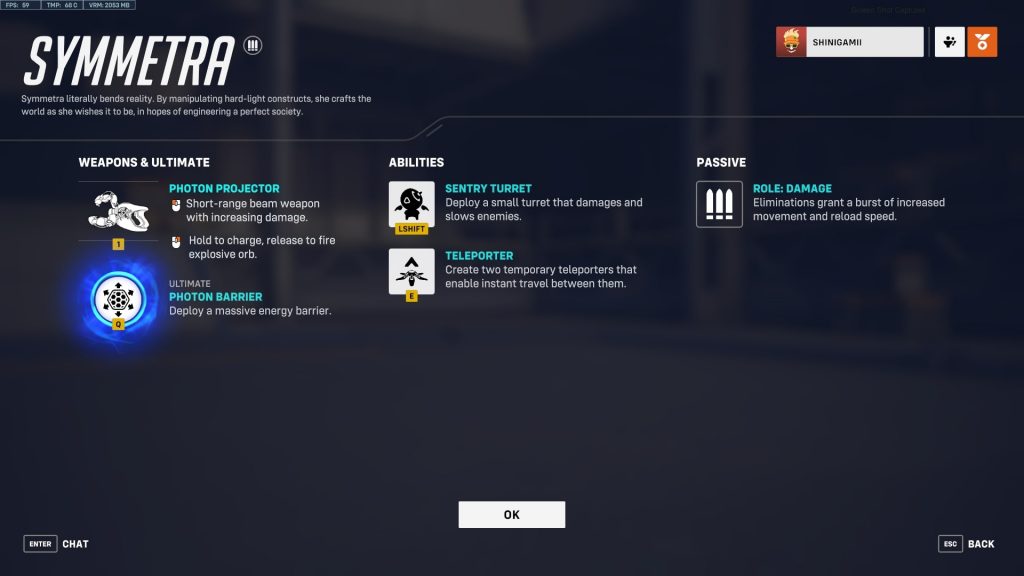 Symmetra's Weapon and Abilities