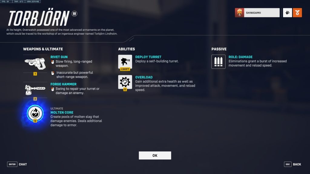 Torbjorn's Weapon and Abilities