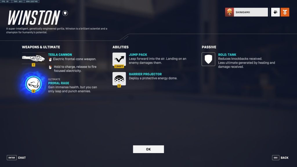 Winston's Weapon and Abilities