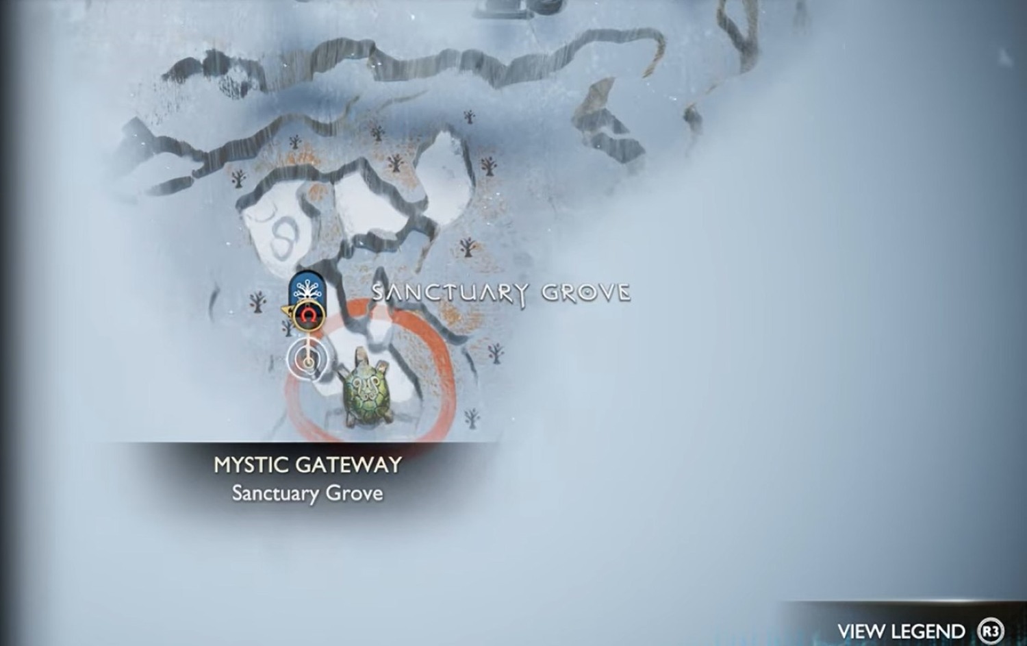 Location of Mirkweed on map of God of war Ragnarok