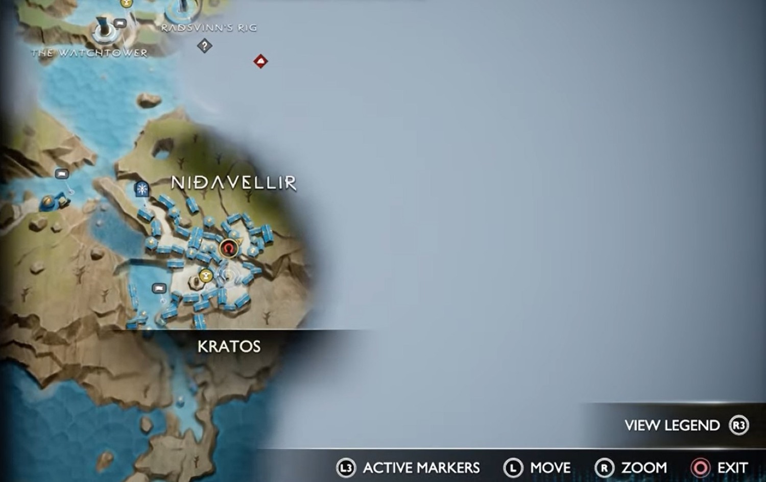 Location of Sparkthorn on map of God of war Ragnarok