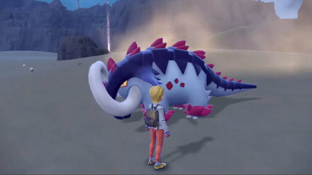 Great Tusk from Pokemon Scarlet standing in a desert.