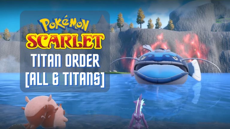 The recommended order for all 6 Titans in Pokemon Scarlet.