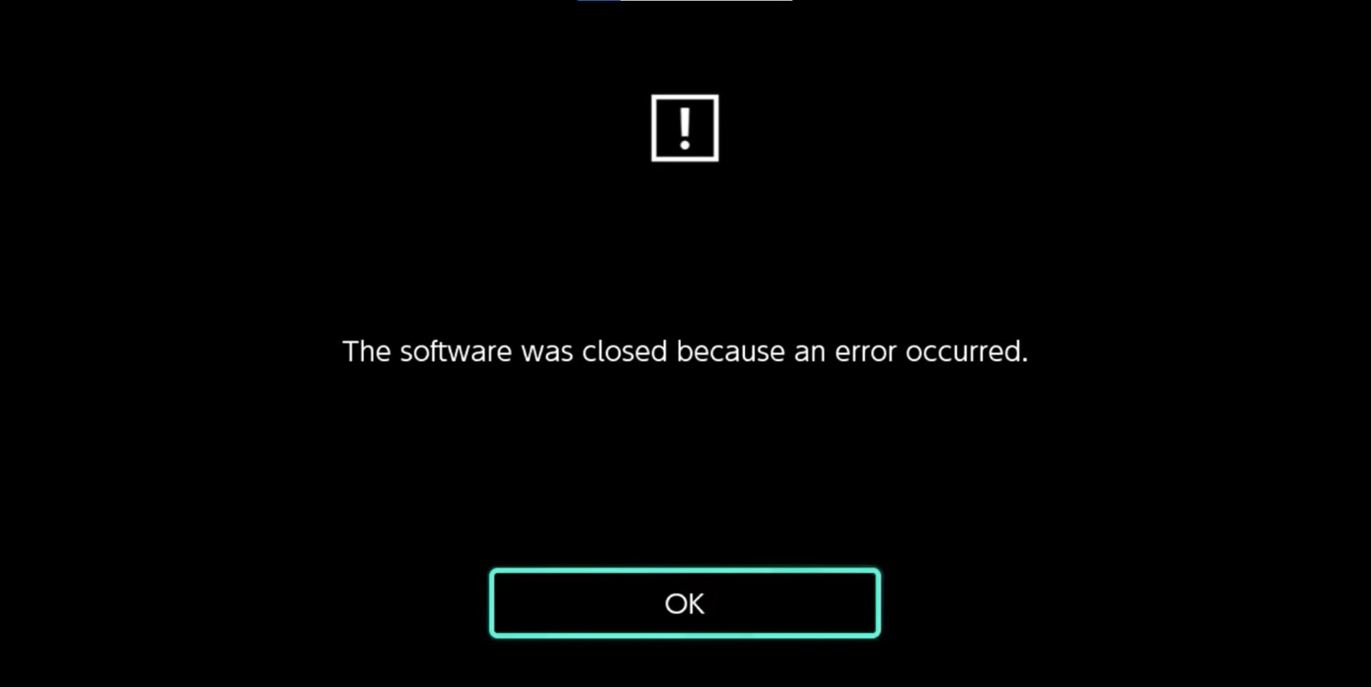 Error of game crashing.