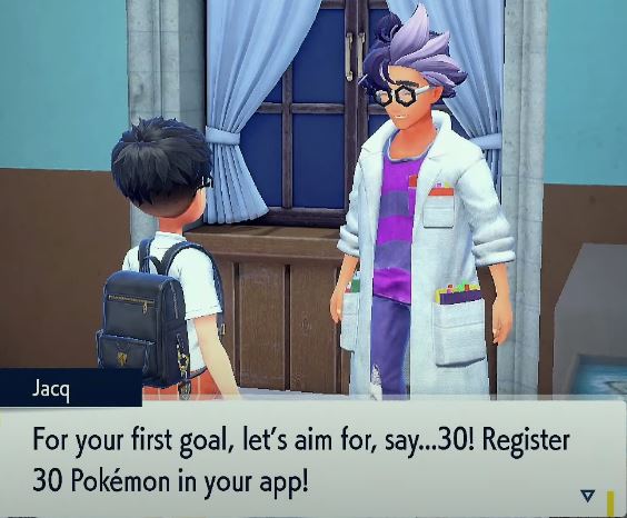 Professor Jacq asking for Pokemon to give False Swipe.