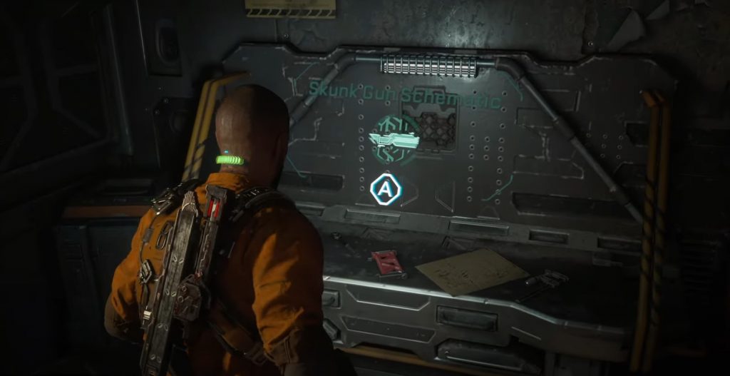 Callisto Protocol Weapons Location: Skunk Gun Schematic in the D3 Basement