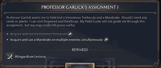 Garlick's assignment mandrake seeds