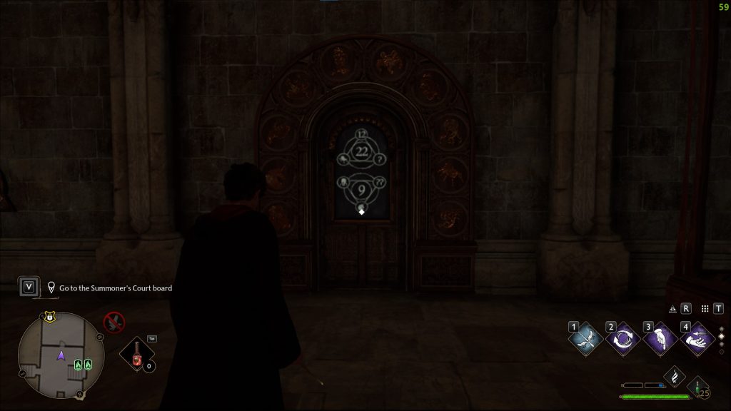 Facing Long Gallery Symbol Door.