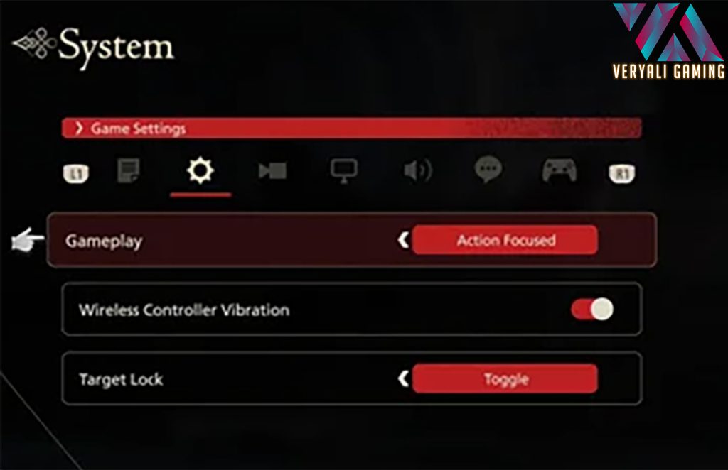 Game settings from Final Fantasy 16.