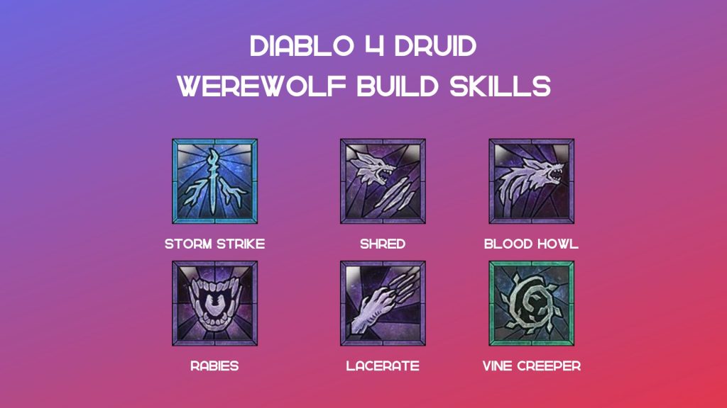 Diablo 4 Druid build recommended Active Skills.