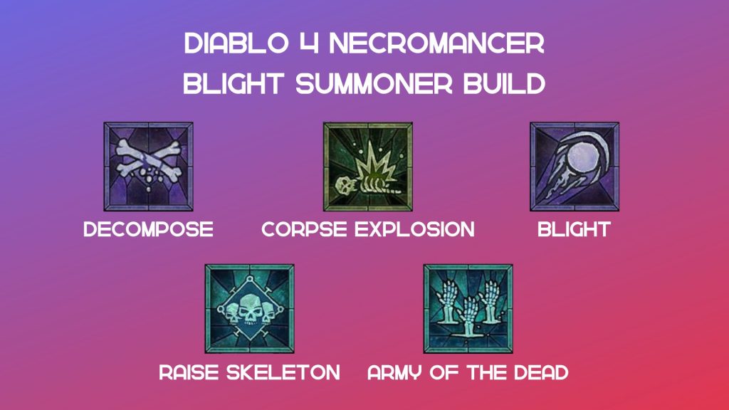 Blight summoner build skills.