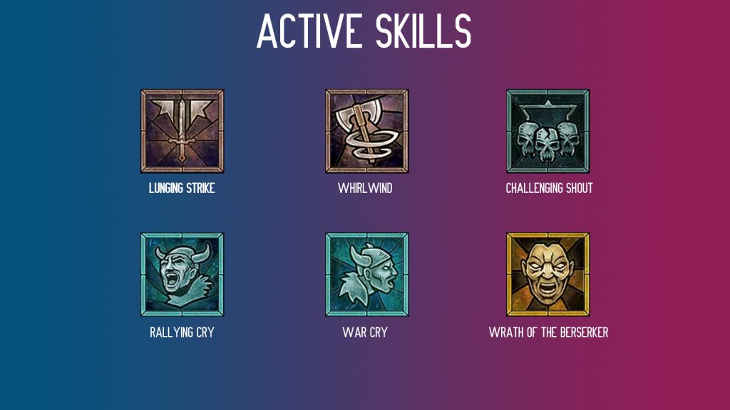 Active skills for Diablo 4 Best Barbarian Build.