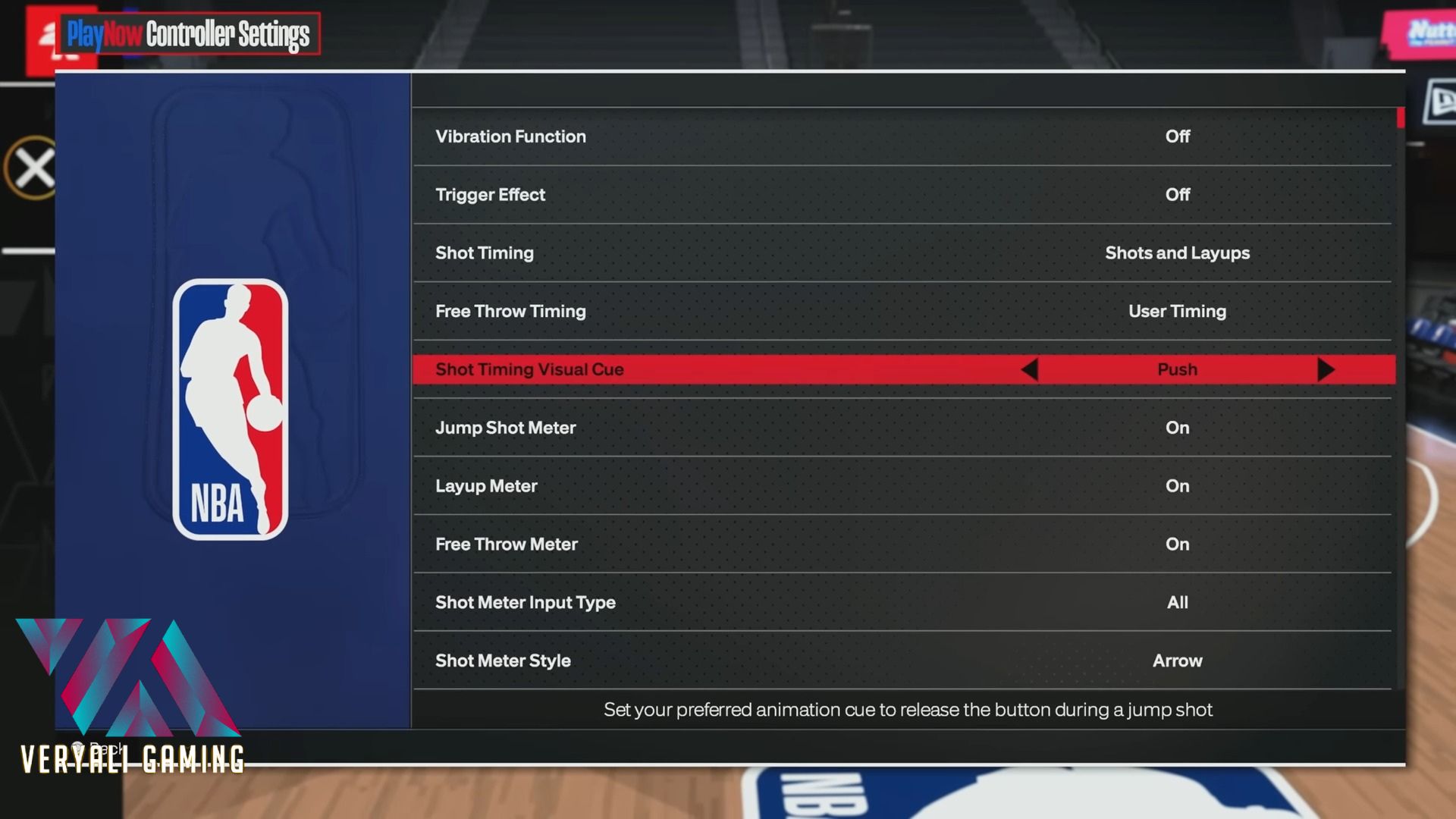 NBA 2k24 shot timing visual cue