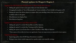 Dragons Dogma 2 Update Notes